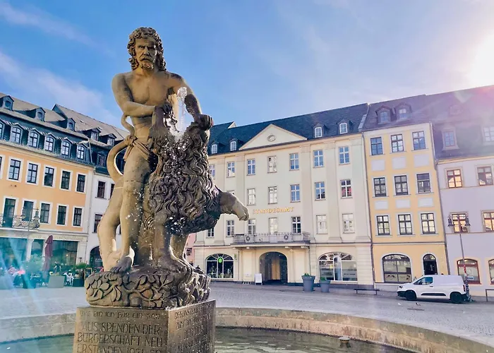 Art Deco Design Apartment, 65 Zoll Tv, Waschtrockner, Lage, Am Markt Apartment Gera